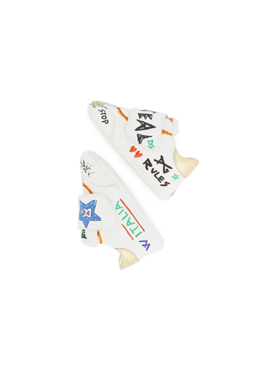 Dolce & Gabbana Graffiti-print Portofino Light Sneakers In White