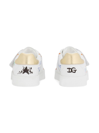 Shop Dolce & Gabbana Portofino Light Graffiti-print Sneakers In White