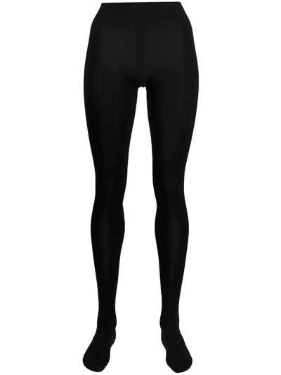 Shop Falke Opaque Mid-rise Tights In Black