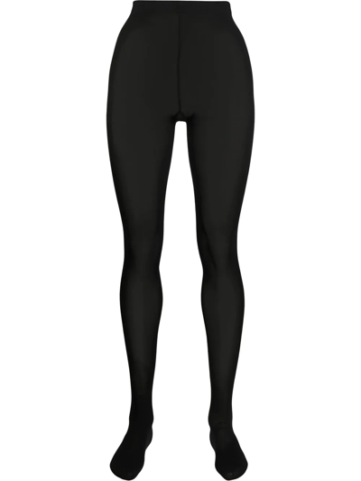 Shop Falke High-waisted Tights In Black