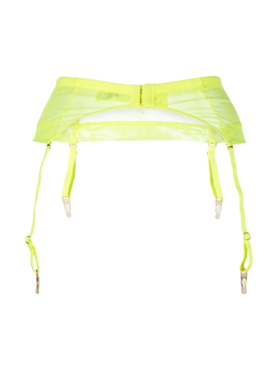 Shop Maison Close Corps À Corps Sheer Suspender Belt In Yellow