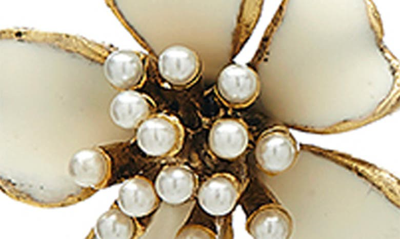 Shop Oscar De La Renta Primavera Linear Drop Earrings In Ivory