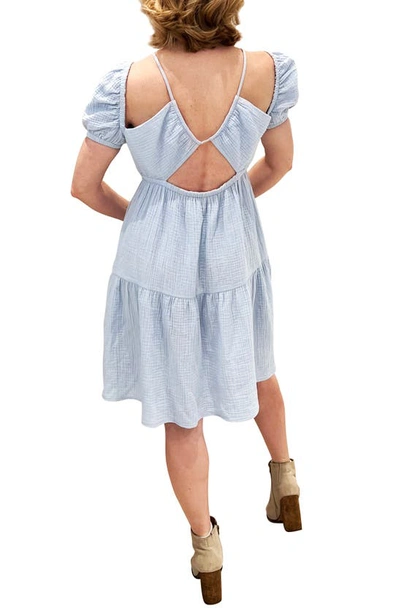 Emilia George Maternity Amelia Mini Tiered Dress In Blue