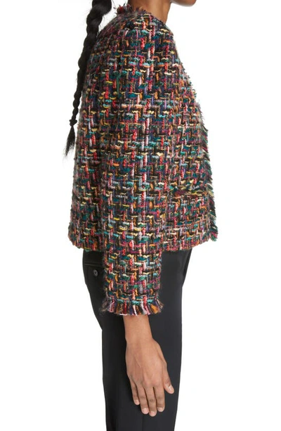 Shop Isabel Marant Zingya Crop Tweed Jacket In Multicolor