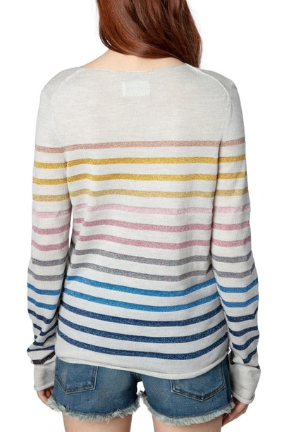 Shop Zadig & Voltaire Hila We Wool Blend Sweater Henley In Gris Clair