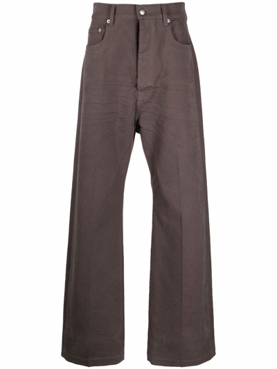 Shop Rick Owens Geth Wide Leg Trousers In Grey