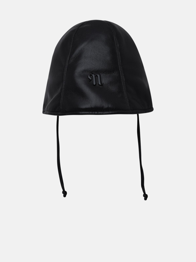 Shop Nanushka Vegan Leather Ricky Hat In Black