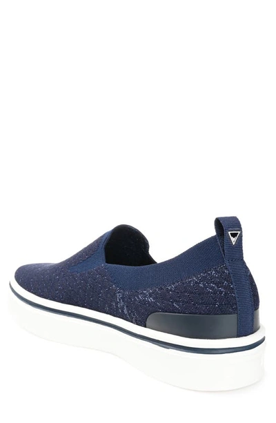 Vance Co. Men's Hamlin Casual Knit Slip-on Sneakers In Blue