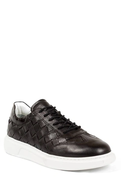 Shop Sepol Serendip Woven Leather Sneaker In Black