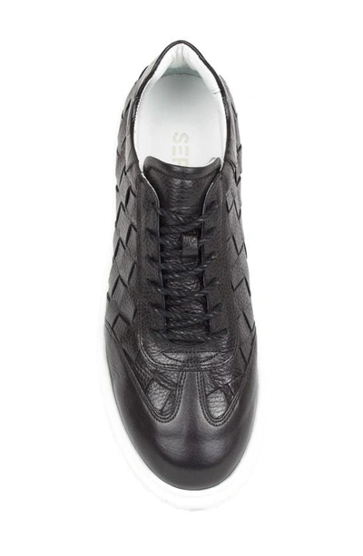 Shop Sepol Serendip Woven Leather Sneaker In Black