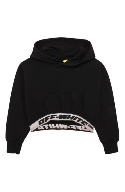 Shop Off-white Kids' Logo Hoodie In Black Black