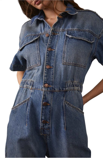 Shop Free People We The Free Marci Denim Jumpsuit In High Noon