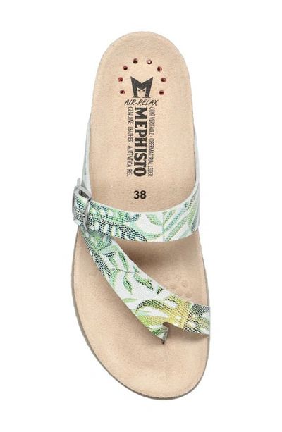 Mephisto Helen Toe Loop Sandal In Green Jungle 29628