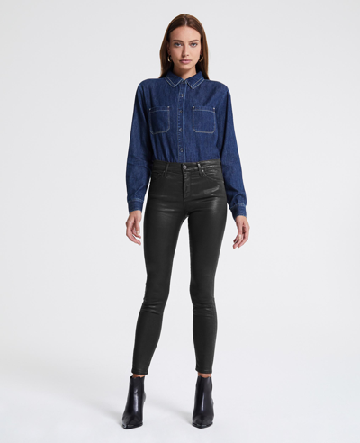 Shop Ag Jeans Farrah Skinny Ankle In Ltt Lt Super Black