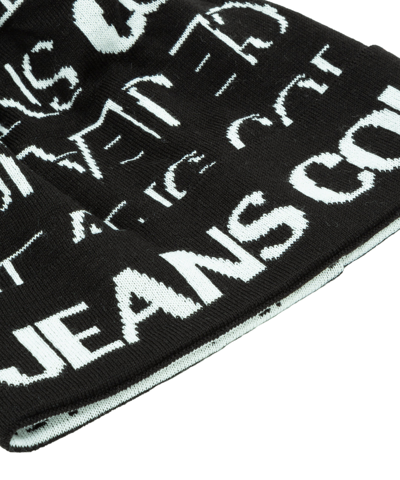 Shop Versace Jeans Couture Wool Beanie In Black