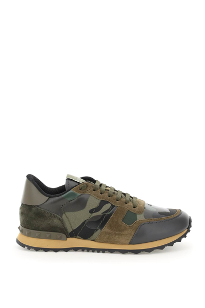 Shop Valentino Garavani Camouflage Rockrunner Sneakers In Mixed Colours