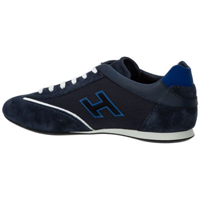 Pre-owned Hogan Sneaker Herren Olympia Hxm05201686qyb784u Blue Logo Wildleder Schuhe