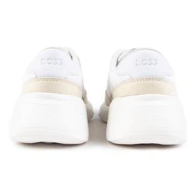 Pre-owned Hugo Boss Boss Damen Dean Run Joggingschuhe Sneaker Neutral