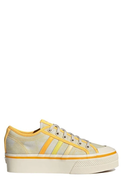 Shop Adidas Originals Nizza Platform Sneaker In Almost Yellow/ Orange/ White