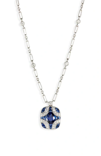 Shop Kwiat Sapphire & Diamond Pendant Necklace In Blue Sapphire
