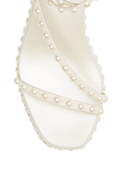 Shop Jimmy Choo Drive Embellished Wedge Sandal In White/ White