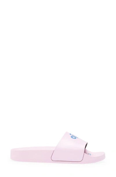 Shop Off-white Kids' Logo Pool Slide In Pink/ Blue