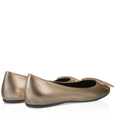 Shop Roger Vivier Gommette Ballerinas In Leather In Gold