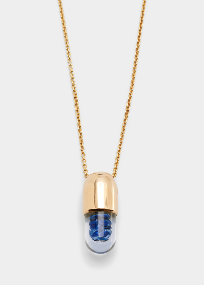 Shop Robinson Pelham Baby Elixir Blue Sapphire Necklace In Gold