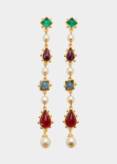 Shop Ben-amun Byzantine Linear Earrings In Gold