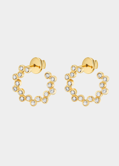 Shop Viltier Clique Twist Hoop Earrings In 18k Yellow Gold And Diamonds In Yg