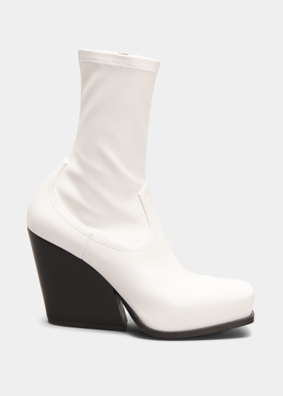 Shop Stella Mccartney Cowboy Stretch Vegan Zip Boots In 9001 White