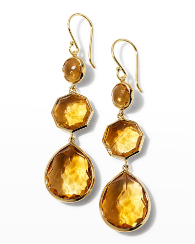 Shop Ippolita Small Crazy 8's Earrings In 18k Gold In Orange Citrine