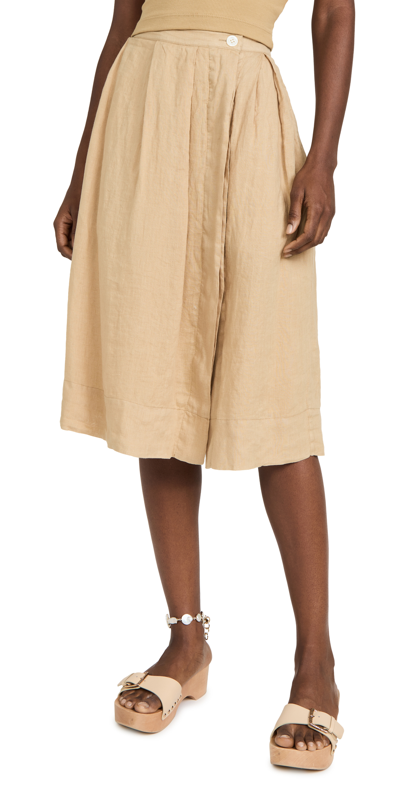 Shop Alex Mill Kelsey Skirt In Linen In Vintage Khaki