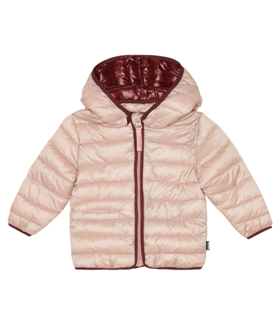 Shop Molo Baby Harmony Hooded Puffer Jacket In Powder Rose