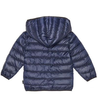Shop Molo Baby Harmony Hooded Puffer Jacket In Galaxy Blue