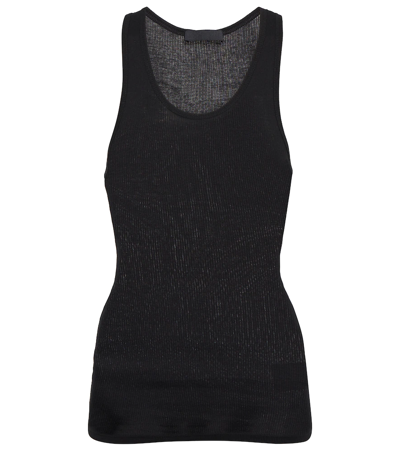 Shop Wardrobe.nyc Ribbed-knit Cotton Tank Top In Black
