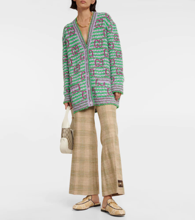 Shop Gucci Gg Princetown Raffia-effect Slippers In Natural-m.whi/blu.ag