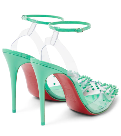 Shop Christian Louboutin Spikoo 100 Pvc And Leather Pumps In Detox