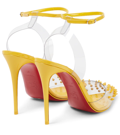 Shop Christian Louboutin Spikoo 100 Pvc And Leather Pumps In Sol
