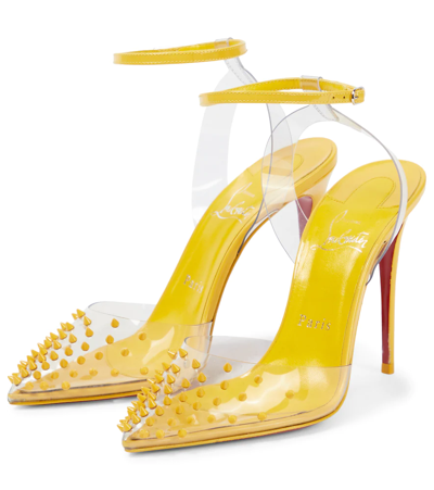 Shop Christian Louboutin Spikoo 100 Pvc And Leather Pumps In Sol