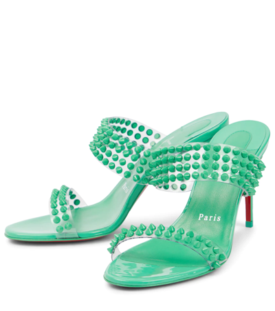 Shop Christian Louboutin Spike Only 85 Pvc And Leather Sandals In Detox