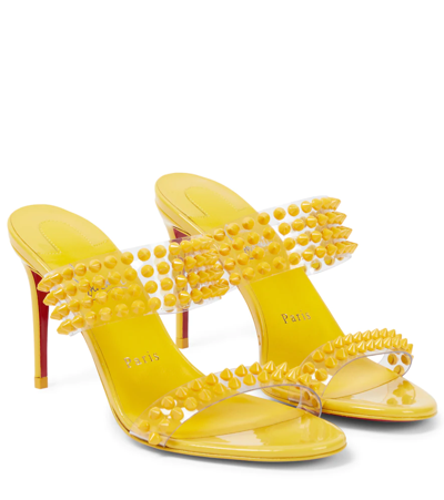 Shop Christian Louboutin Spike Only 85 Pvc And Leather Sandals In Sol
