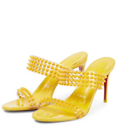 Shop Christian Louboutin Spike Only 85 Pvc And Leather Sandals In Sol