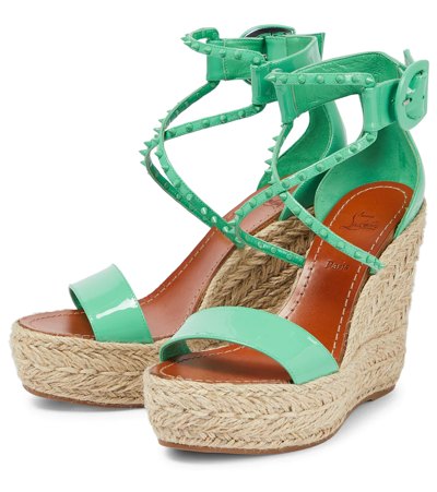 Christian Louboutin Chocazeppa 120 Embellished Wedge Sandals In Detox