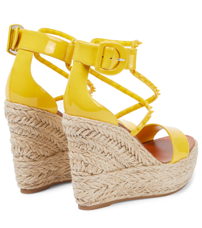 Shop Christian Louboutin Chocazeppa Spikes 120 Espadrille Wedges In Sol