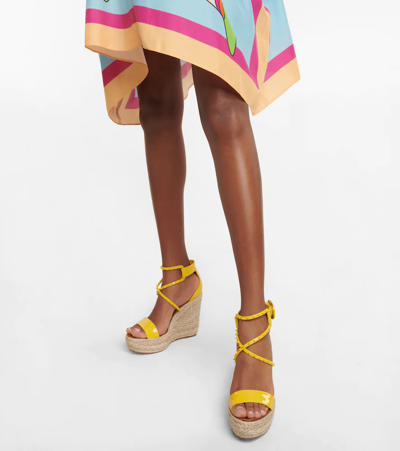 Christian Louboutin Chocazeppa Spikes 120 Espadrille Wedges In Sol