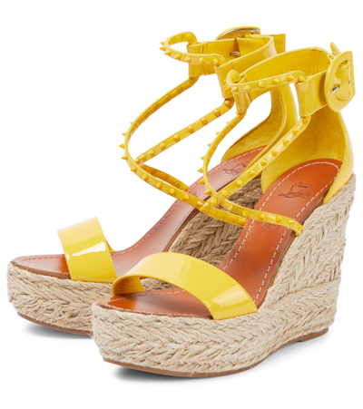 Shop Christian Louboutin Chocazeppa Spikes 120 Espadrille Wedges In Sol