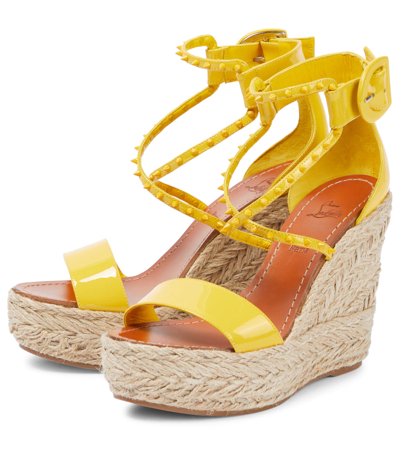 Christian Louboutin Chocazeppa Spikes 120 Espadrille Wedges In Sol