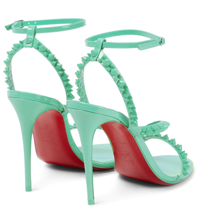 Shop Christian Louboutin Mafaldina Spikes 100 Leather Sandals In Detox