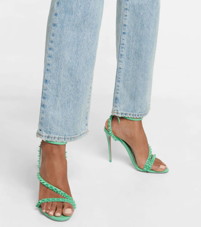 Christian Louboutin Mafaldina Spikes 100 Leather Sandals In Detox